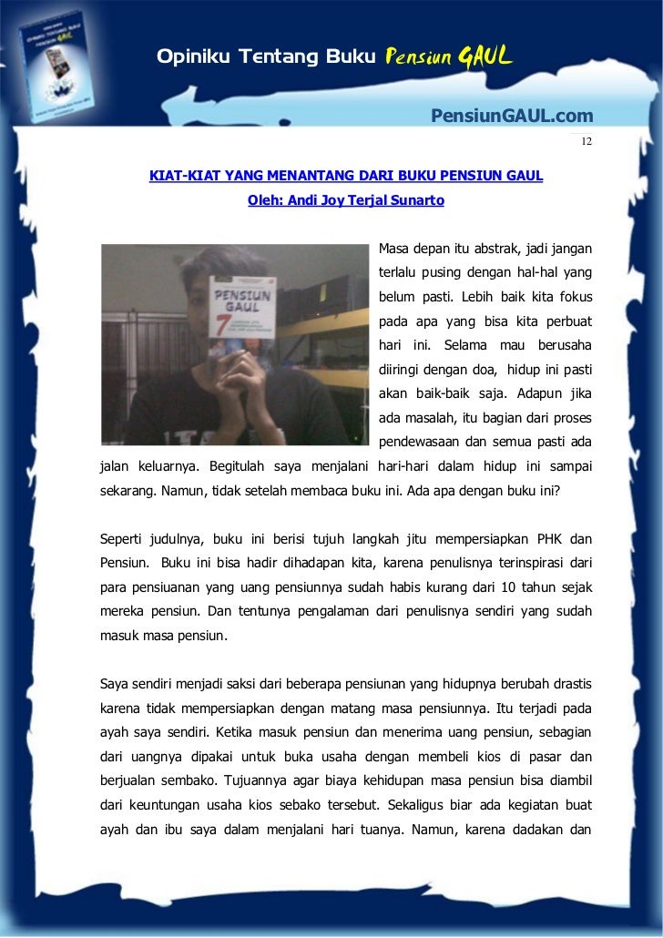opiniku tentang buku pensiun gaul opiniku tentang buku pensiun gaul