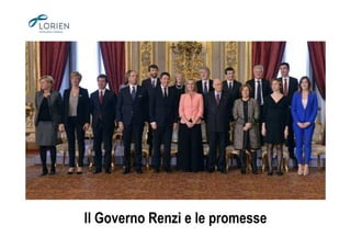Il Governo Renzi e le promesse
 