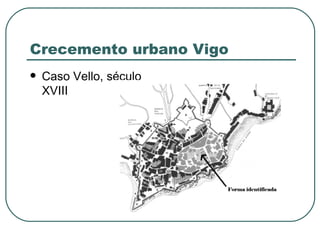 Crecemento urbano Vigo Caso Vello, século XVIII 