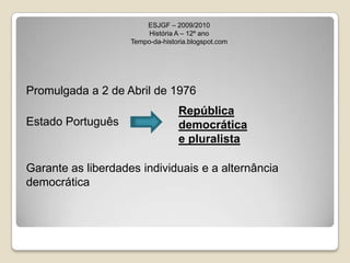 ESJGF – 2009/2010História A – 12º anoTempo-da-historia.blogspot.comProcesso revolucionário inverte-se: