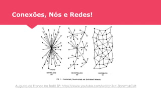 Conexões, Nós e Redes!
Augusto de Franco no TedX SP: https://www.youtube.com/watch?v=-3bnzmykCiM
 
