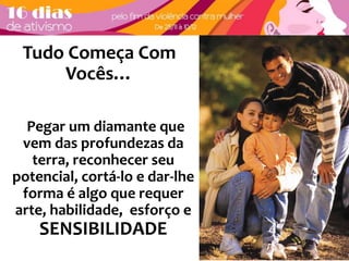 Tudo Começa Com 
Vocês… 
Pegar um diamante que 
vem das profundezas da 
terra, reconhecer seu 
potencial, cortá-lo e dar-lhe 
forma é algo que requer 
arte, habilidade, esforço e 
SENSIBILIDADE 
36 
 