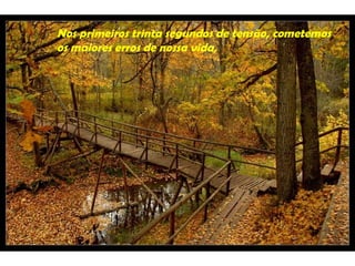 Nos primeiros trinta segundos de tensão, cometemos
os maiores erros de nossa vida,
 