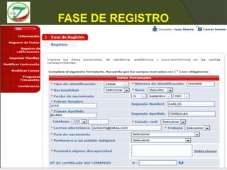 FASE DE REGISTRO

 