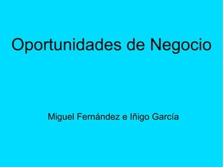 Oportunidades de Negocio Miguel Fernández e Iñigo García 