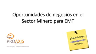 Oportunidades de negocios en el
   Sector Minero para EMT
 