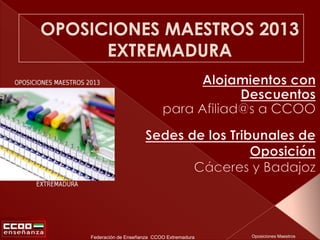 Oposiciones MaestrosFederación de Enseñanza CCOO Extremadura
 