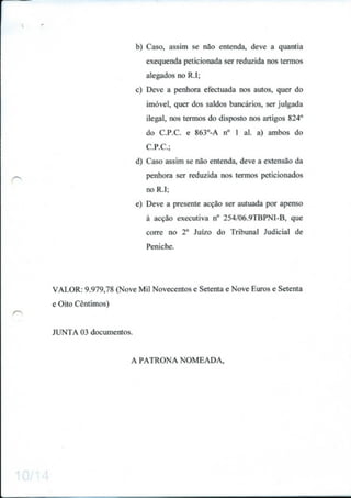 Oposicao a execucao e penhora