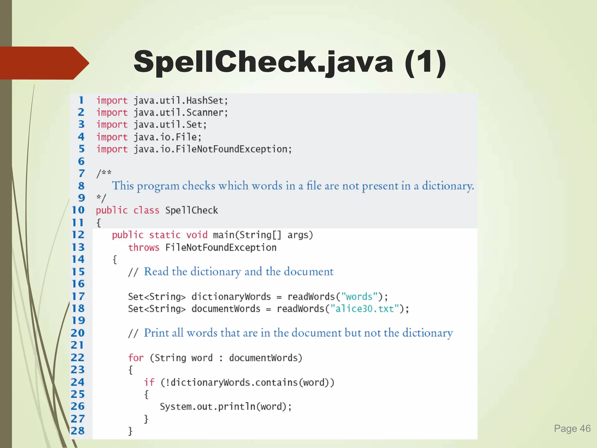 SpellCheck.java (1)
Page 46
 