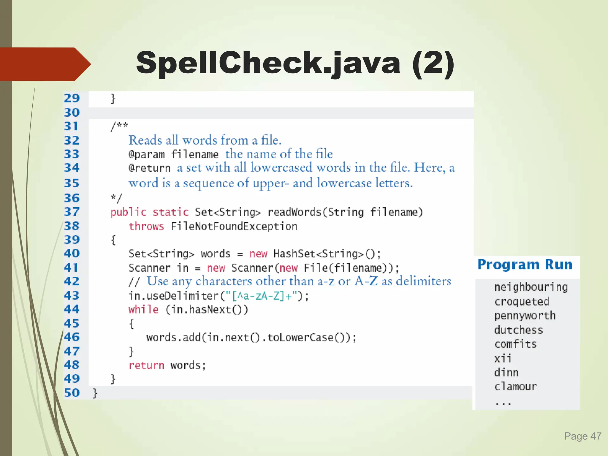 SpellCheck.java (2)
Page 47
 