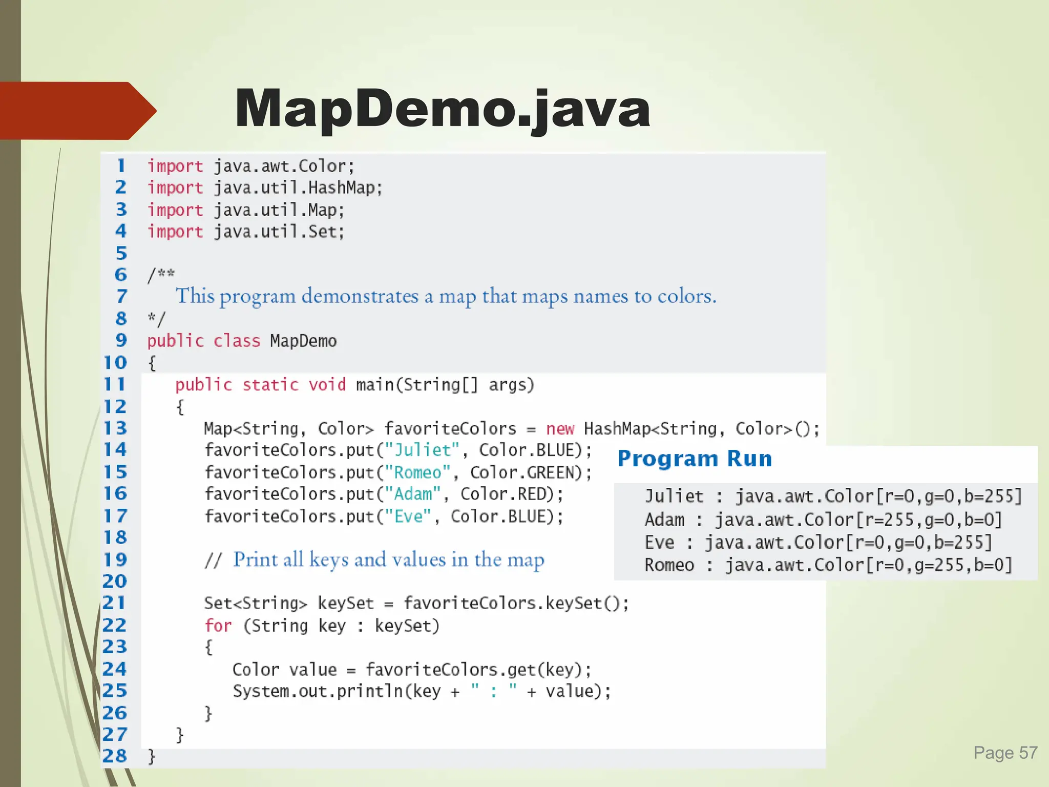 MapDemo.java
Page 57
 
