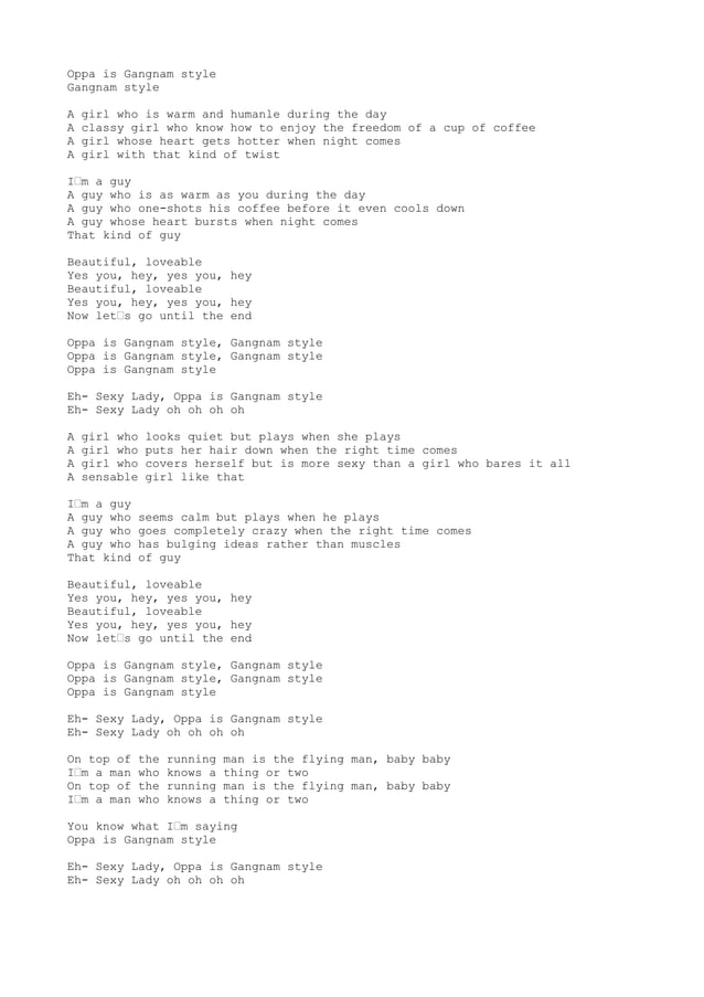 Oppa gangnam style english version
