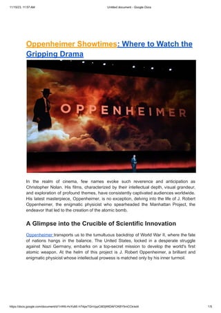 Oppenheimer Showtimes-Where to Watch the Gripping Drama.pdf