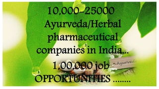 10,000-25000
Ayurveda/Herbal
pharmaceutical
companies in India...
1,00,000 job
OPPORTUNITIES ........
 