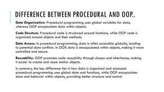 Object oriented programming (oops) python | PPT