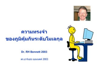 ความทรงจำ ของภูมิคุ้มกันระดับโมเลกุล Dr. RH Bennett 2003 ดร . อาร์เอช เบนเนตต์  2003 “ ทรานสเฟอร์ แฟคเตอร์” คือ 