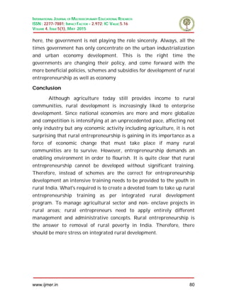 Opportunities and challenges for rural entrepreneurship in india | PDF