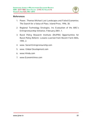 Opportunities and challenges for rural entrepreneurship in india | PDF