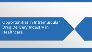 Opportunities in Intramuscular
Drug Delivery Industry in
Healthcare
 