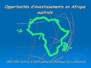 Opportunités d’investissements en Afrique australe SR21/D6 Centre d’intelligence économique de La Réunion 