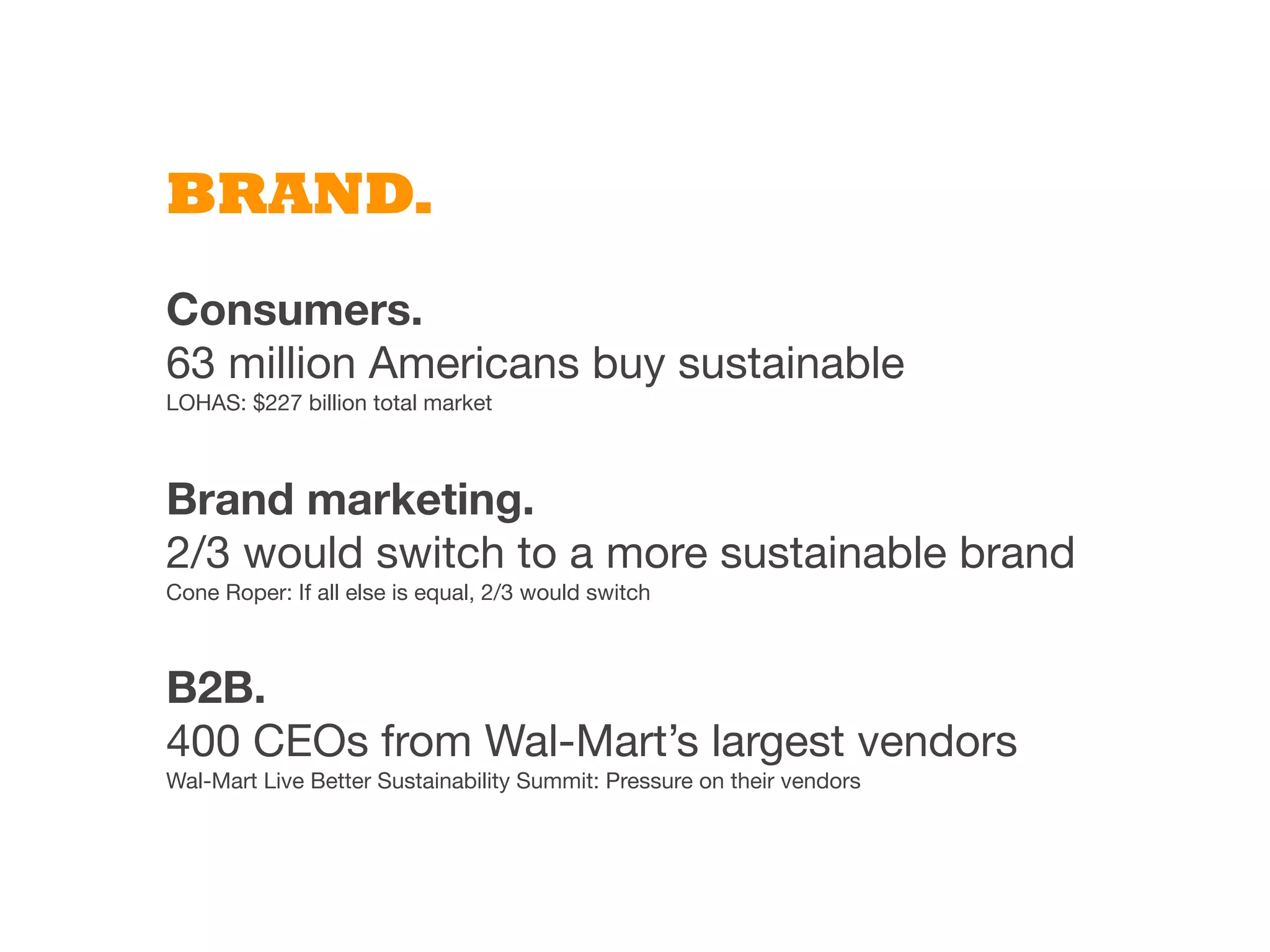 Opportunity for sustainability