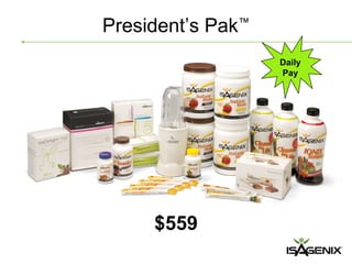 President’s Pak™
                   Daily
                   Pay




     $559
 
