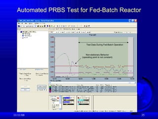 Automated PRBS Test for Fed-Batch Reactor 06/06/09 Non-stationary Behavior (operating point is not constant) Test Data During Fed-Batch Operation 
