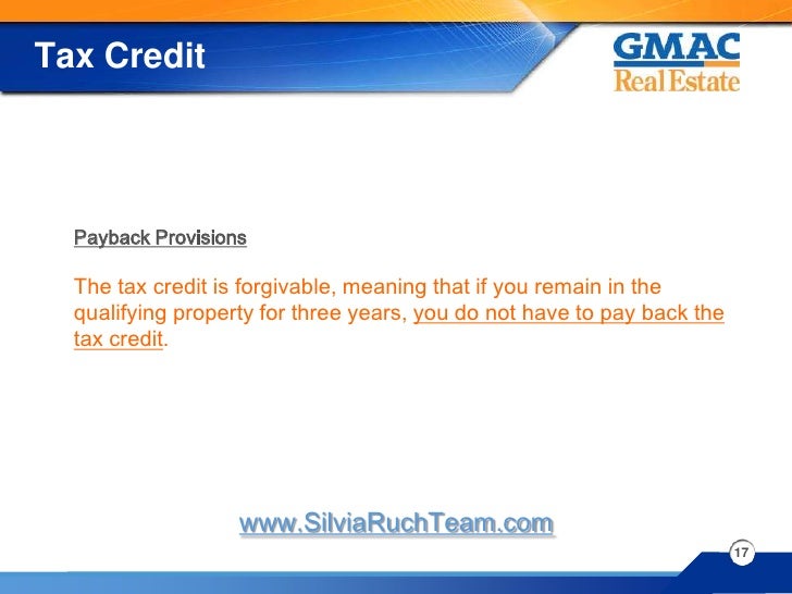 First Time Buyers, $ 8,000 tax credit