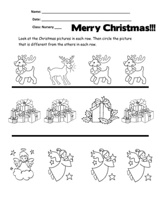 same/different Christmas Worksheets | PDF