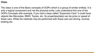 OPPs Introduction Types of OOPs examples on OOPs and Programming ...