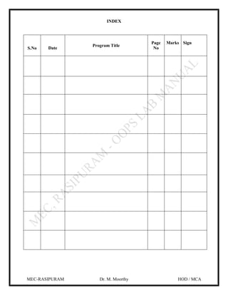 OOPs manual final copy | PDF