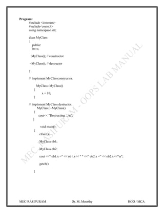 OOPs manual final copy | PDF
