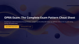 Comprehensive OPRA Exam Pattern Guide for Overseas Pharmacists | PPTX