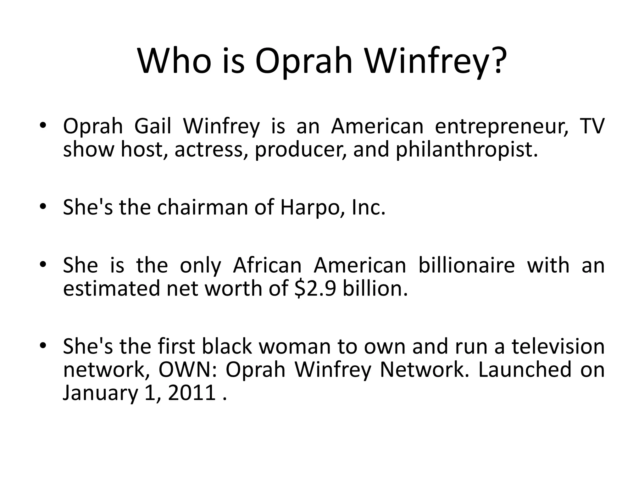 Oprah winfrey PPT