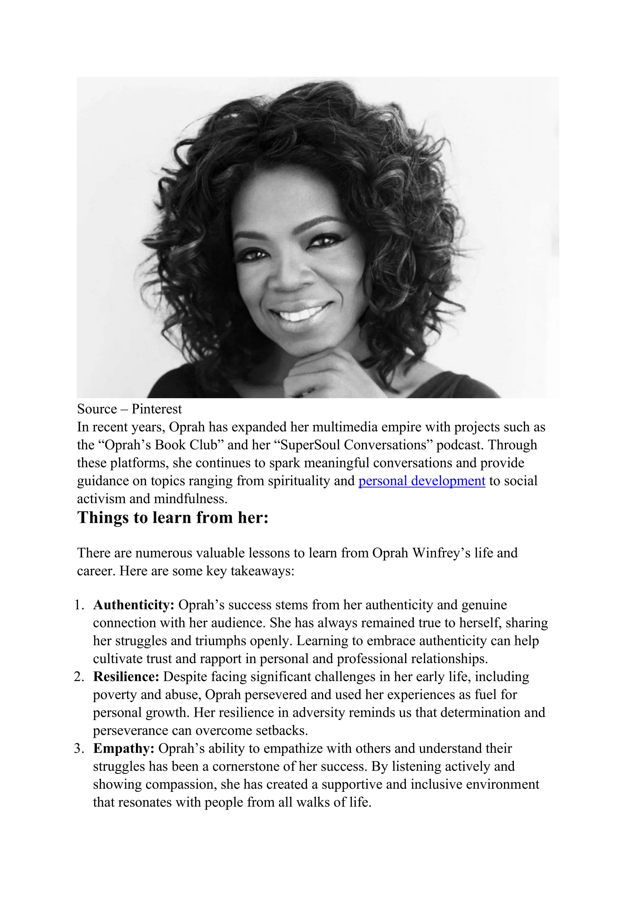 Oprah Winfrey: A Leader in Media, Philanthropy, and Empowerment | CIO Women  Magazine | PDF, image size:2048x2896