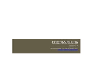 Via Palermo, 1
                             20121 Milano
+39. 335.62.69.215 / +39. 02.94.30.72.71
           cristian.chiesa@omniarealestate.it
 