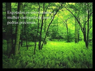 Esgotados os oito minutos, a mulher carregada de ouro e pedras preciosas,  