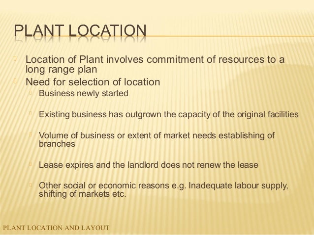 plant location in business plan