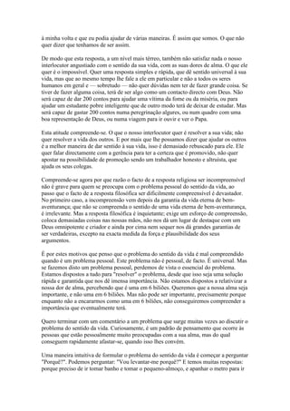 O problema pessoal do sentido da vida