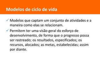 Um modelo conceitual descreve o que o produto poderia fazer.