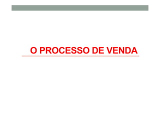 O PROCESSO DE VENDA
 