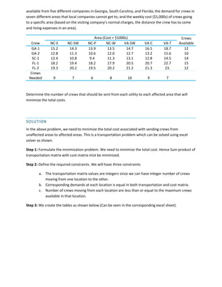 Operations Research Project | PDF