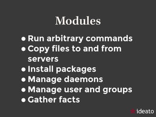 Ansible new paradigms for orchestration
