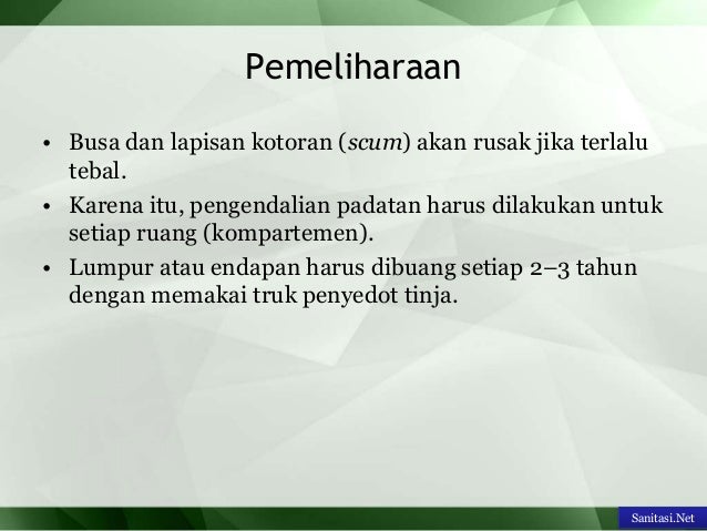 Opsi Teknologi Air Limbah Domestik Sistem Setempat (On-Site)
