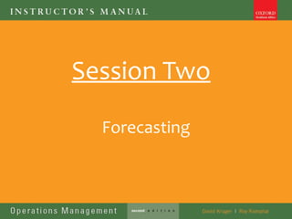 Session Two

  Forecasting
 