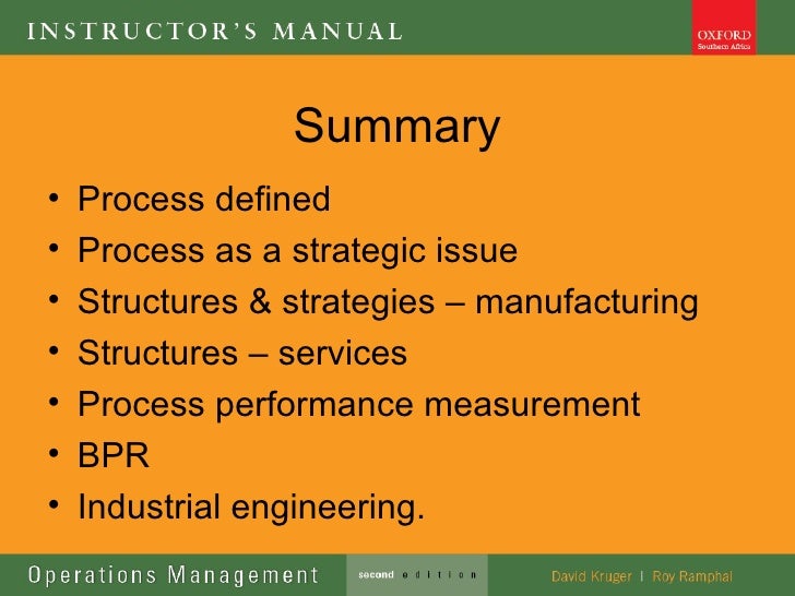 Ops Management Lecture 4 Process Design Strategy