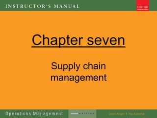 Chapter seven
  Supply chain
  management
 