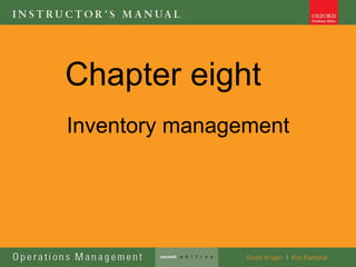 Chapter eight
Inventory management
 