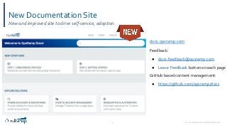 © 2020 OpsRamp. All Rights Reserved.23
New Documentation Site
New and improved site to drive self-service, adoption.
docs.opsramp.com
Feedback:
● docs-feedback@opsramp.com
● Leave Feedback button on each page
GitHub based content management:
● https://github.com/opsramp/docs
 