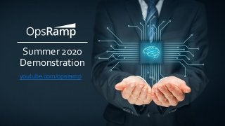 OpsRamp Proprietary/Conﬁdential
24
Service-Centric AIOps Demo
Summer 2020
Demonstration
youtube.com/opsramp
 